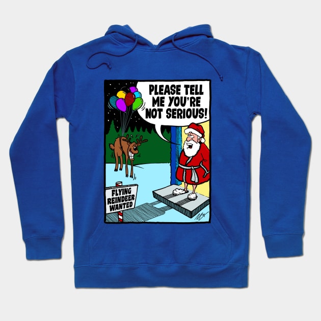 Flying Reindeer Wanted Hoodie by BRAVOMAXXX